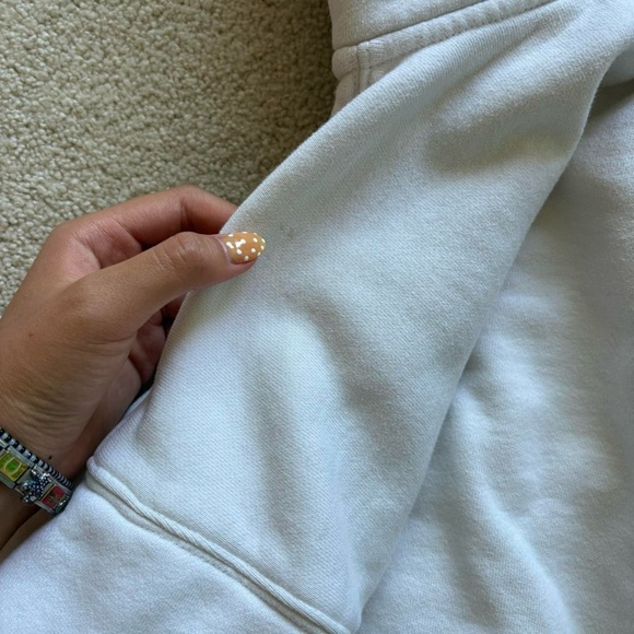 TNA aritzia sweat fleece cropped white zip up hoodie - Picture 5 of 5